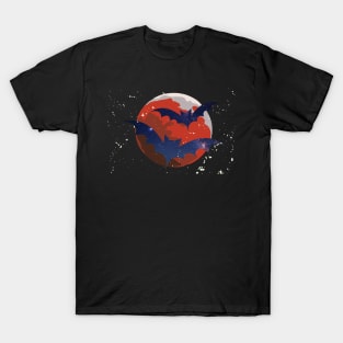 Red Full Moon Star Bat T-Shirt